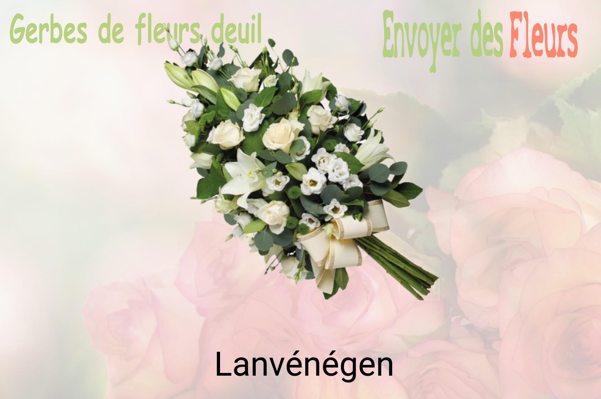 Gerbe de fleurs de deuil livrée à Lanvénégen